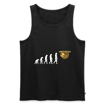 Evolution Paresse Paresse Animal Amour Amour Doux Amour - Débardeur bio Premium Homme - noir - Devant - AI Model Male 178 light (178cm)