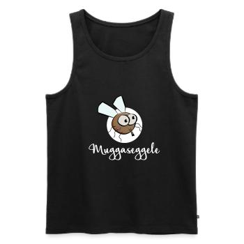 Swabian Muggaseggele Schwabischer dialect - Men's Premium Organic Tank Top - black - Front - AI Model Male 178 light (178cm)