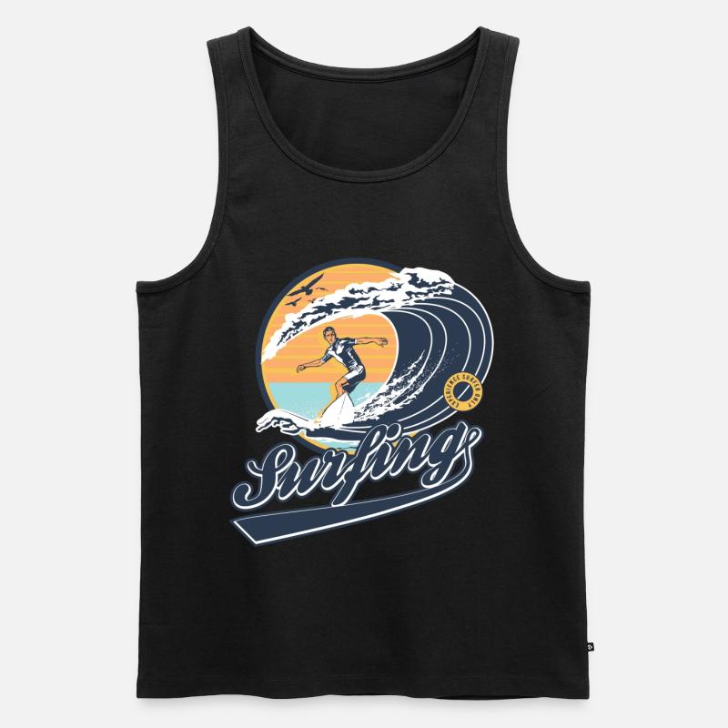 Surfing - Männer Premium Bio Tank Top - Schwarz