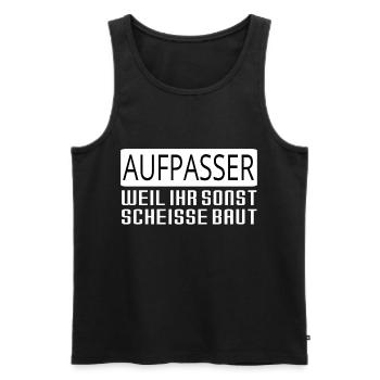 Aufpasser Security Lustig Geschenk Polizei - Männer Premium Bio Tank Top - Schwarz - Vorne - AI Model Male 178 light (178cm)