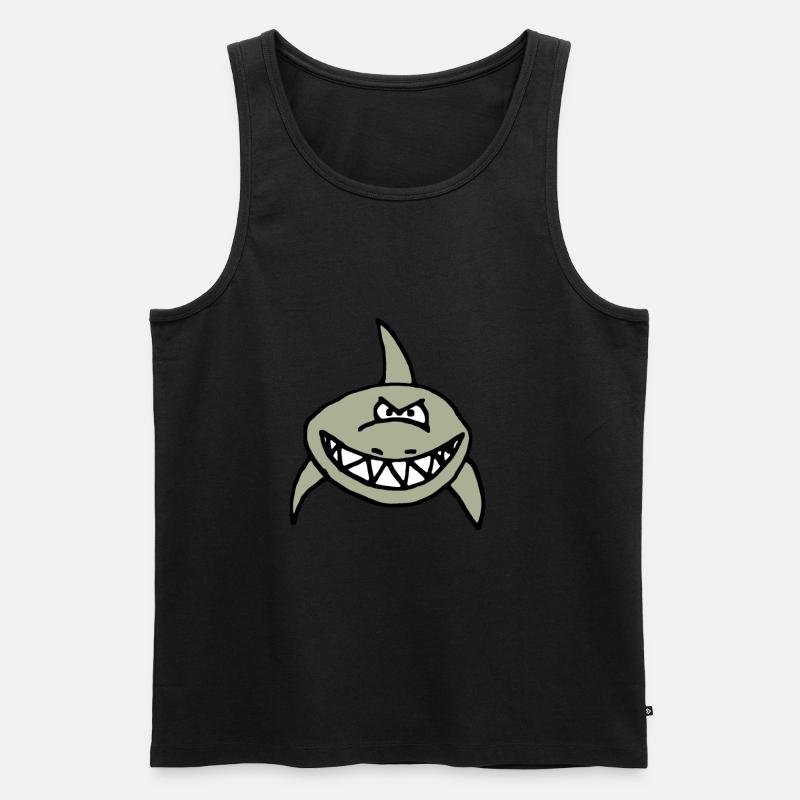 Böser Hai Comic - Männer Premium Bio Tank Top - Schwarz