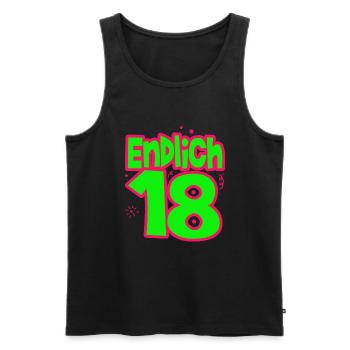 18. Geburtstag - Endlich 18 - Männer Premium Bio Tank Top - Schwarz - Vorne - Michal (187cm)