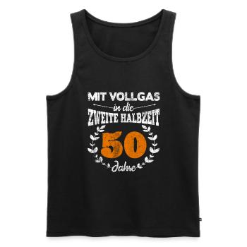 50. Geburtstag - Männer Premium Bio Tank Top - Schwarz - Vorne - Michal (187cm)