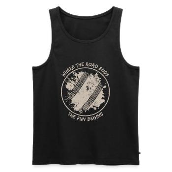 Where The Road Ends The Fun Begins I Retro Offroad - Men's Premium Organic Tank Top - black - Front - AI Model Male 178 light (178cm)