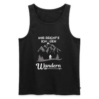 Wandern, Wanderer, Bergsteigen, Bergsteiger, Natur - Männer Premium Bio Tank Top - Schwarz - Vorne - Michal (187cm)