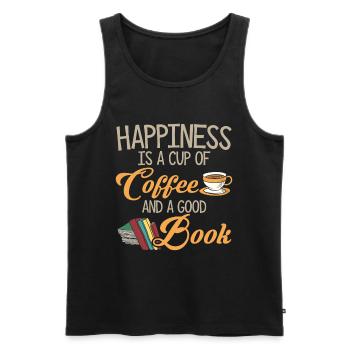Cool Books Coffee Shirt - Bonheur - Débardeur bio Premium Homme - noir - Devant - Michal (187cm)