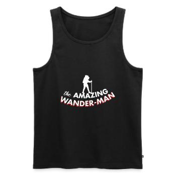 The Amazing Wander-Man - Männer Premium Bio Tank Top - Schwarz - Vorne - Michal (187cm)