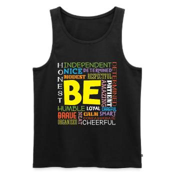 Chemise de motivation - Soyez positif - Débardeur bio Premium Homme - noir - Devant - Michal (187cm)
