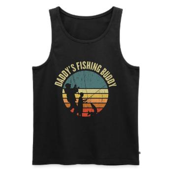 Daddies Fishing Buddy - angler - Men's Premium Organic Tank Top - black - Front - AI Model Male 178 light (178cm)