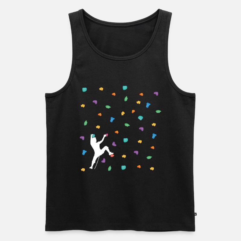 Klettern Evolution Shirt - evo Climbing T Shirt - Männer Premium Bio Tank Top - Schwarz