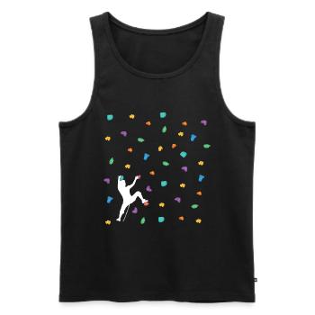 Klettern Shirt - Kletter T-Shirt Vintage - Männer Premium Bio Tank Top - Schwarz - Vorne - Michal (187cm)