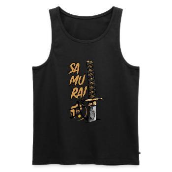 Samurai Katana Warrior - Männer Premium Bio Tank Top - Schwarz - Vorne - AI Model Male 178 light (178cm)
