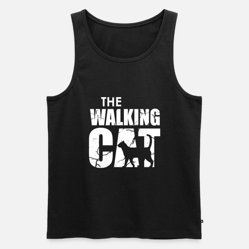 The Walking Cat - Männer Premium Bio Tank Top - Schwarz
