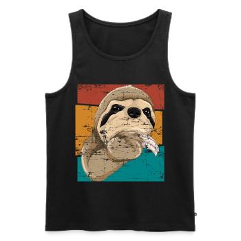 Zoo animal cadeau paresseux - Débardeur bio Premium Homme - noir - Devant - AI Model Male 178 light (178cm)