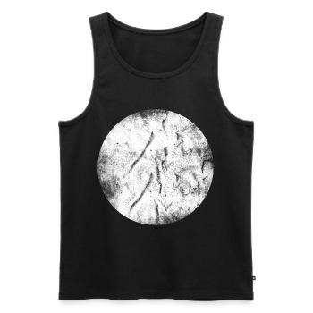 cercle blanc I grunge Géométrie forme ronde - Débardeur bio Premium Homme - noir - Devant - AI Model Male 178 light (178cm)