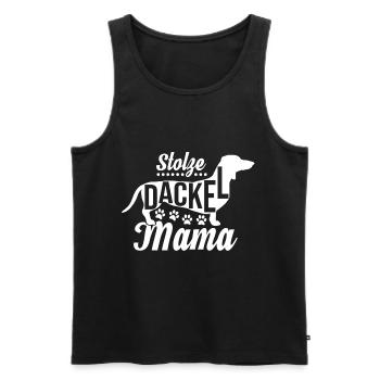 Stolze Dackel Mama mit Pfote für Frauchen - Männer Premium Bio Tank Top - Schwarz - Vorne - Michal (187cm)