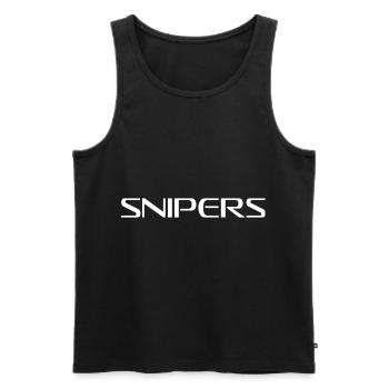 Flat Logo Gift Design SNIPERS - Men's Premium Organic Tank Top - black - Front - AI Model Male 178 light (178cm)