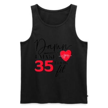 35 Anniversaire - Drôle de Fitness Anniversaire Dire - Débardeur bio Premium Homme - noir - Devant - Michal (187cm)
