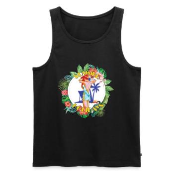 Summer Holidays - Men's Premium Organic Tank Top - black - Front - AI Model Male 178 light (178cm)