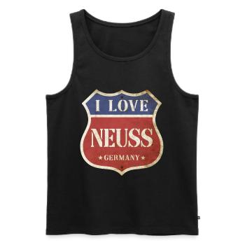 Neuss Germany City I Love Vintage Retro - Men's Premium Organic Tank Top - black - Front - Michal (187cm)