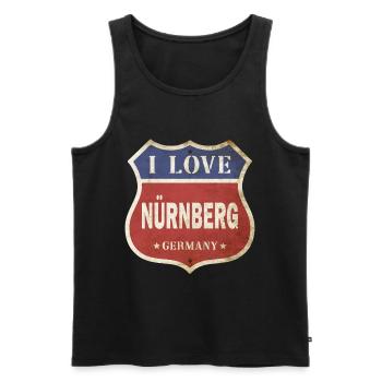 Nuremberg Allemagne Ville J’aime Vintage Rétro - Débardeur bio Premium Homme - noir - Devant - AI Model Male 178 light (178cm)