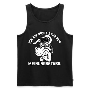 Ich bin nicht stur - nur meinungsstabil Esel - Männer Premium Bio Tank Top - Schwarz - Vorne - AI Model Male 178 light (178cm)