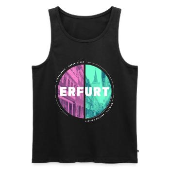 Erfurt Germany City Skyline Home Love - Men's Premium Organic Tank Top - black - Front - Michal (187cm)