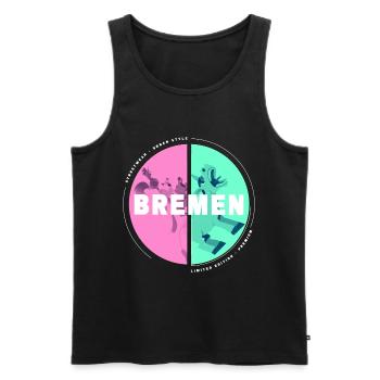 Brême Allemagne Ville Skyline Accueil Amour - Débardeur bio Premium Homme - noir - Devant - Michal (187cm)