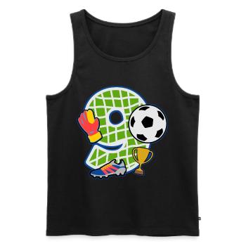 Fußball 9. Geburtstagsparty Nummer 9 - 9 Jahre - Männer Premium Bio Tank Top - Schwarz - Vorne - AI Model Male 178 light (178cm)