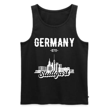 Stuttgart Deutschland Skyline Geschenk - Männer Premium Bio Tank Top - Schwarz - Vorne - AI Model Male 178 light (178cm)