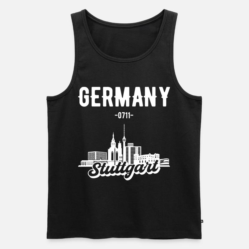 Stuttgart Deutschland Skyline Geschenk - Männer Premium Bio Tank Top - Schwarz