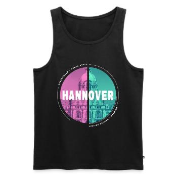 Hanovre Allemagne Ville Skyline Home Love - Débardeur bio Premium Homme - noir - Devant - Michal (187cm)