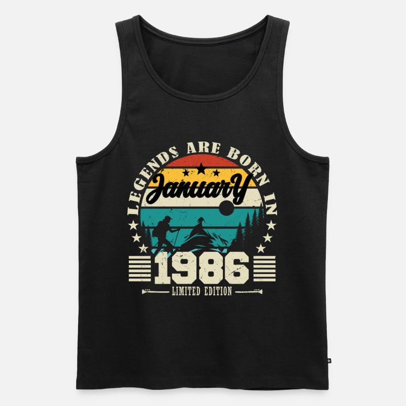 Januar 1986. Geburtstagsgeschenk Januar 1986. - Männer Premium Bio Tank Top - Schwarz