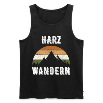 Harz Natur wandern Berge Geschenkidee - Männer Premium Bio Tank Top - Schwarz - Vorne - Michal (187cm)