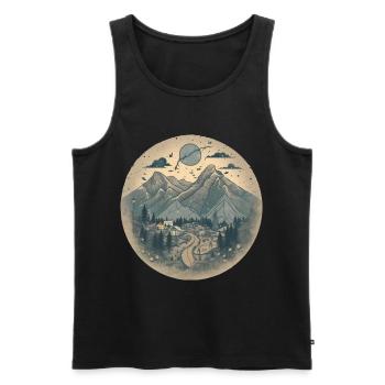 hiking outdoor hiker gift - Men's Premium Organic Tank Top - black - Front - Michal (187cm)