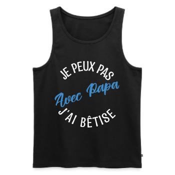 Cadeau papa. cadeau père. cadeau papa de l'année. - Débardeur bio Premium Homme - noir - Devant - Michal (187cm)