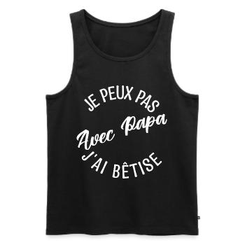 Cadeau papa. cadeau père. cadeau papa de l'année. - Débardeur bio Premium Homme - noir - Devant - Michal (187cm)