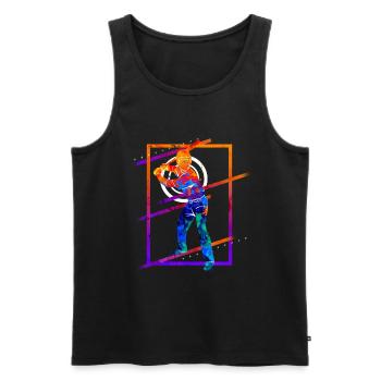 Baseball Joueur De Baseball Joueur Vintage Coloré - Débardeur bio Premium Homme - noir - Devant - Michal (187cm)