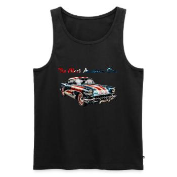 Das amerikanischste Auto - Männer Premium Bio Tank Top - Schwarz - Vorne - AI Model Male 178 light (178cm)