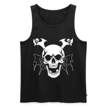 Horror Skull Skull Art Skull Gothic Heavy Metal - Men's Premium Organic Tank Top - black - Front - Michal (187cm)