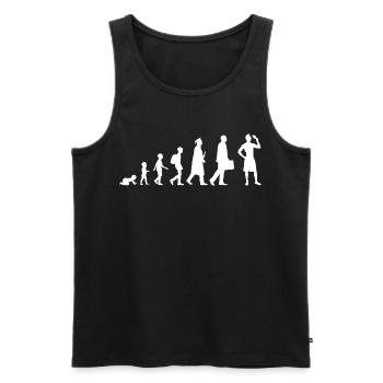 Eiscreme Evolution - Männer Premium Bio Tank Top - Schwarz - Vorne - AI Model Male 178 light (178cm)