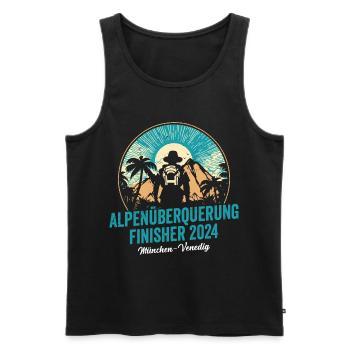 Alpenüberquerung 2024 München Venedig Pilgerweg - Männer Premium Bio Tank Top - Schwarz - Vorne - AI Model Male 178 light (178cm)