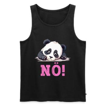 Nö Einfach Nö No Nein Panda Bär Lustig Spruch Pink - Männer Premium Bio Tank Top - Schwarz - Vorne - AI Model Male 178 light (178cm)