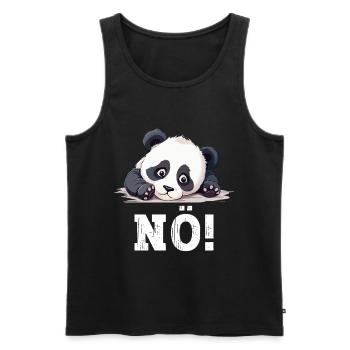 Nö Einfach Nö No Nein Panda Bär Süß Lustig Spruch - Männer Premium Bio Tank Top - Schwarz - Vorne - Michal (187cm)