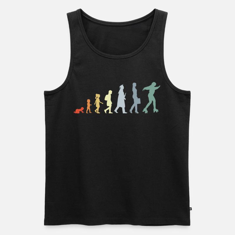 Roller Skater Evolution - Männer Premium Bio Tank Top - Schwarz