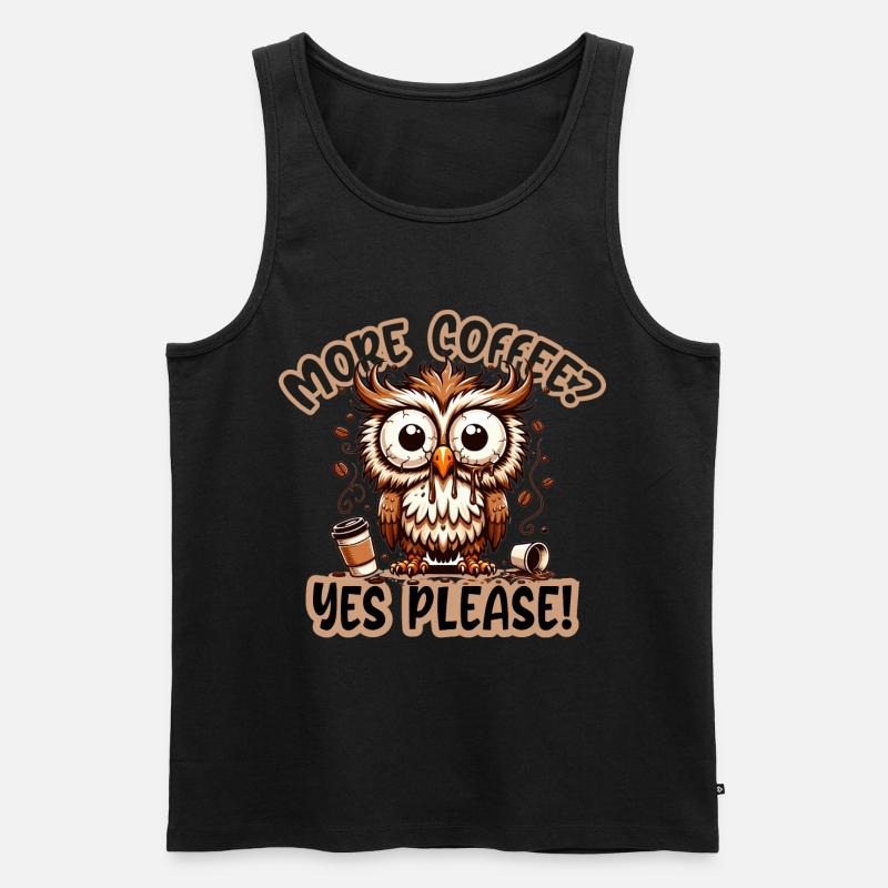 Mehr Kaffee? Ja bitte! - Männer Premium Bio Tank Top - Schwarz