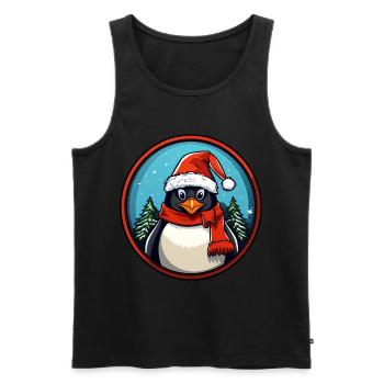 Noël pingouin - Débardeur bio Premium Homme - noir - Devant - Michal (187cm)
