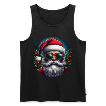 cool Père Noël - Débardeur bio Premium Homme - noir - Devant - AI Model Male 178 light (178cm)