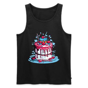 Cake cake baking baker baking queen baking fairy - Men's Premium Organic Tank Top - black - Front - AI Model Male 178 light (178cm)