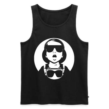 Lustiges Kleinkind mit Sonnenbrille Cooles Baby - Männer Premium Bio Tank Top - Schwarz - Vorne - Michal (187cm)